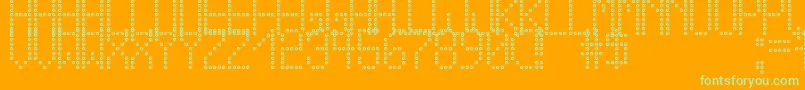 CrossLedTfb-Schriftart – Grüne Schriften auf orangefarbenem Hintergrund