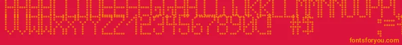 CrossLedTfb-Schriftart – Orangefarbene Schriften auf rotem Hintergrund