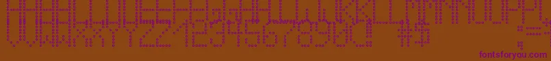 Czcionka CrossLedTfb – fioletowe czcionki na brązowym tle