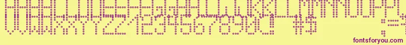 Czcionka CrossLedTfb – fioletowe czcionki na żółtym tle