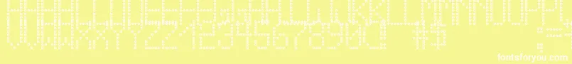 CrossLedTfb-Schriftart – Weiße Schriften auf gelbem Hintergrund