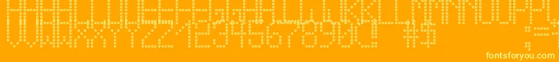 Czcionka CrossLedTfb – żółte czcionki na pomarańczowym tle