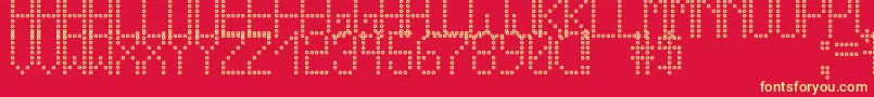 CrossLedTfb-fontti – keltaiset fontit punaisella taustalla