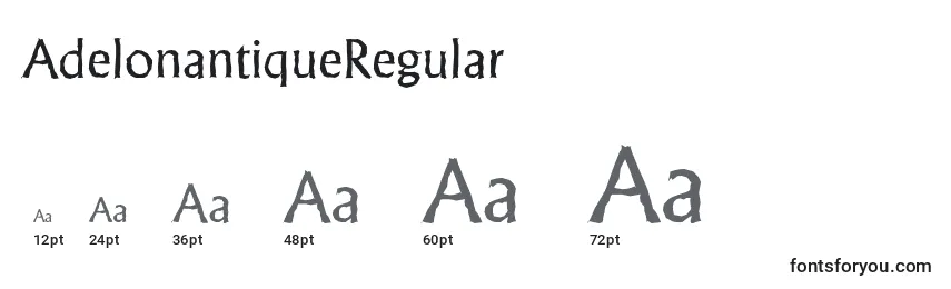 sizes of adelonantiqueregular font, adelonantiqueregular sizes