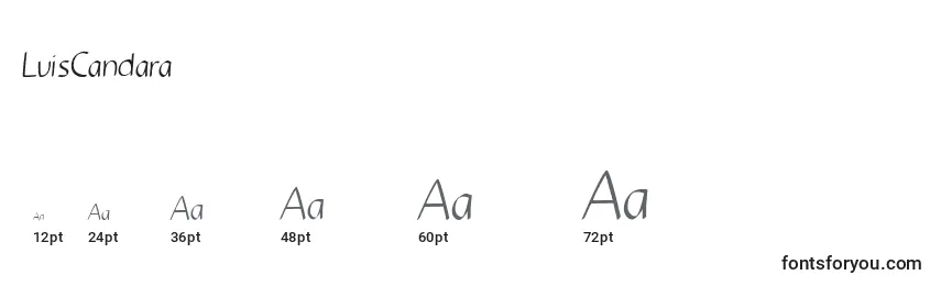 sizes of luiscandara font, luiscandara sizes