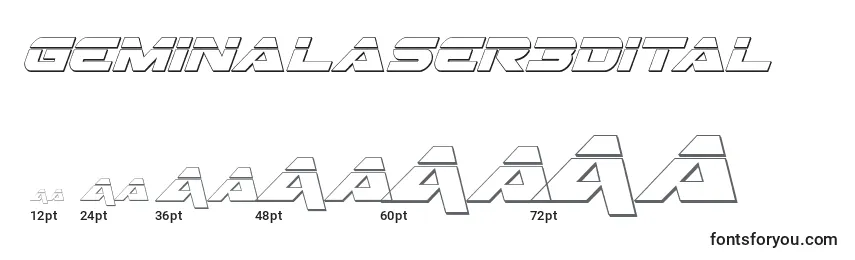 sizes of geminalaser3dital font, geminalaser3dital sizes