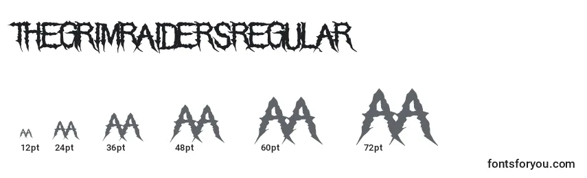 sizes of thegrimraidersregular font, thegrimraidersregular sizes