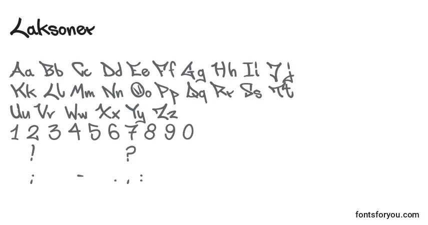 characters of laksoner font, letter of laksoner font, alphabet of  laksoner font