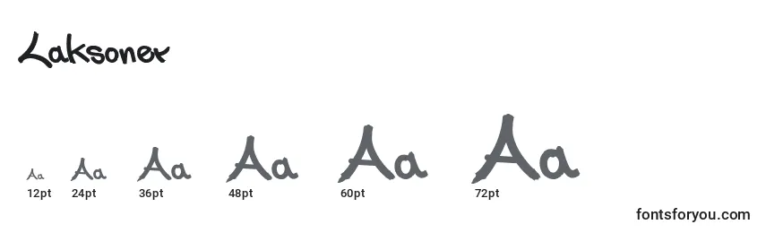 sizes of laksoner font, laksoner sizes