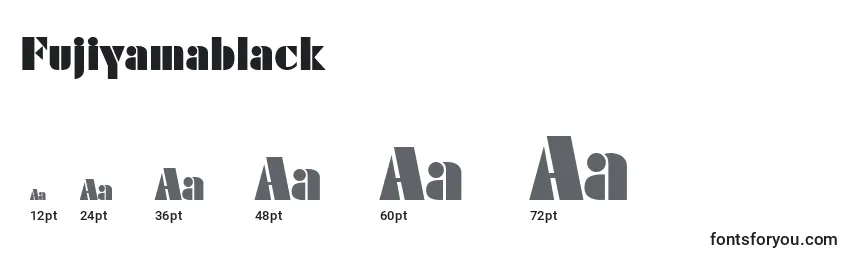 sizes of fujiyamablack font, fujiyamablack sizes