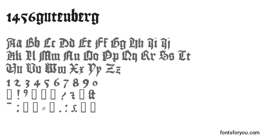 characters of 1456gutenberg font, letter of 1456gutenberg font, alphabet of  1456gutenberg font