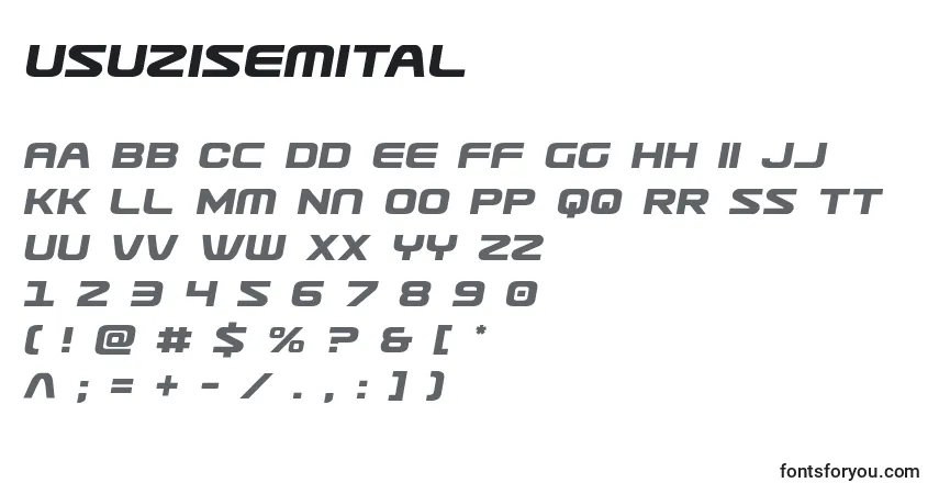 characters of usuzisemital font, letter of usuzisemital font, alphabet of  usuzisemital font