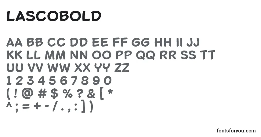Schriftart LascoBold – Alphabet, Zahlen, spezielle Symbole