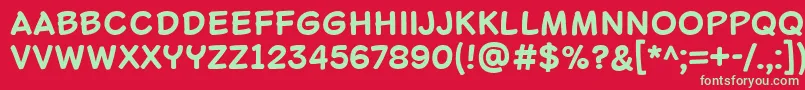 LascoBold Font – Green Fonts on Red Background