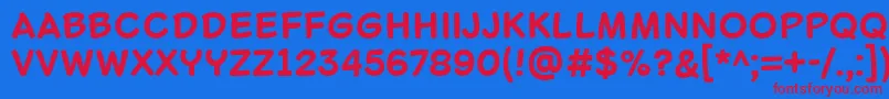LascoBold Font – Red Fonts on Blue Background