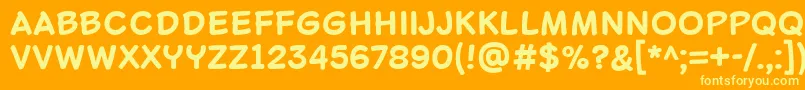 LascoBold-fontti – keltaiset fontit oranssilla taustalla