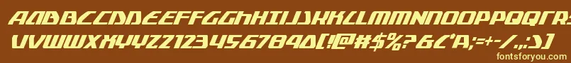 Шрифт Globaldynamicscondital – жёлтые шрифты на коричневом фоне