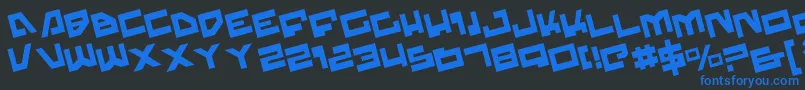 TrajiaRotate Font – Blue Fonts on Black Background