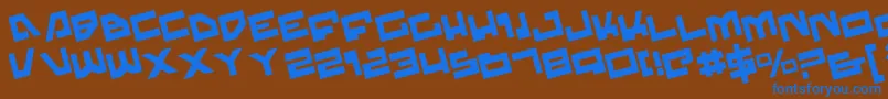 TrajiaRotate Font – Blue Fonts on Brown Background