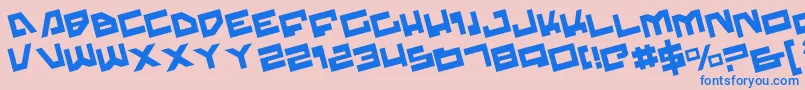 フォントTrajiaRotate – ピンクの背景に青い文字