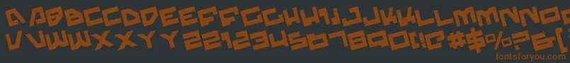 TrajiaRotate Font – Brown Fonts on Black Background