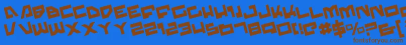 TrajiaRotate Font – Brown Fonts on Blue Background