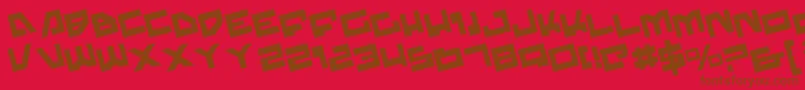TrajiaRotate Font – Brown Fonts on Red Background