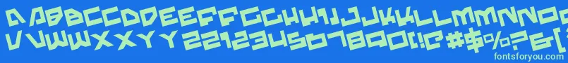 TrajiaRotate Font – Green Fonts on Blue Background