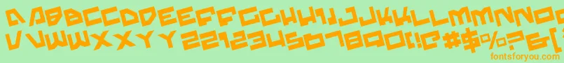 Czcionka TrajiaRotate – pomarańczowe czcionki na zielonym tle