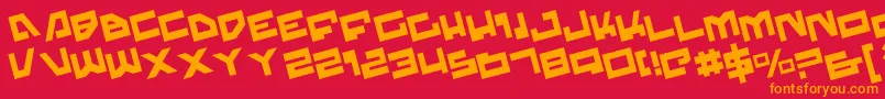 TrajiaRotate Font – Orange Fonts on Red Background