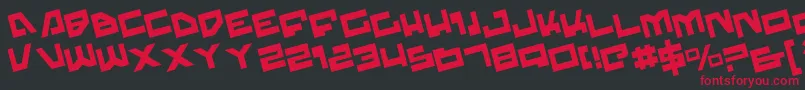 TrajiaRotate Font – Red Fonts on Black Background