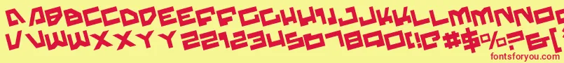 TrajiaRotate Font – Red Fonts on Yellow Background