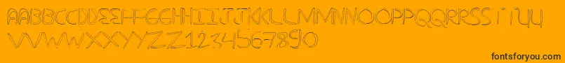 NuevostencilHollow-Schriftart – Schwarze Schriften auf orangefarbenem Hintergrund