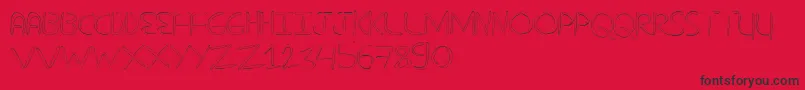 Czcionka NuevostencilHollow – czarne czcionki na czerwonym tle
