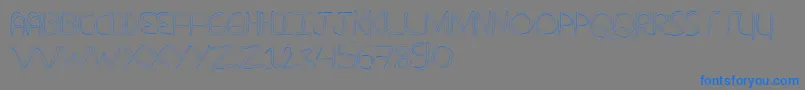 Więcej informacji o czcionce NuevostencilHollow Czcionka NuevostencilHollow – niebieskie czcionki na szarym tle