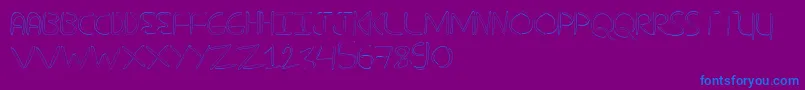 NuevostencilHollow Font – Blue Fonts on Purple Background