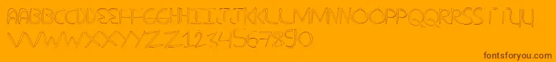 Fonte NuevostencilHollow – fontes marrons em um fundo laranja
