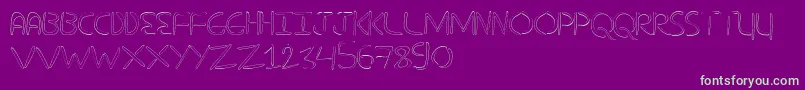 NuevostencilHollow-Schriftart – Grüne Schriften auf violettem Hintergrund