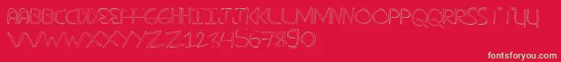 NuevostencilHollow-Schriftart – Grüne Schriften auf rotem Hintergrund