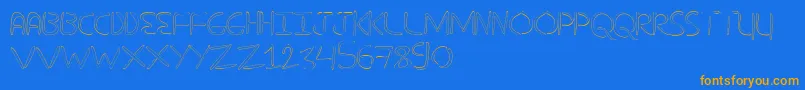 Fonte NuevostencilHollow – fontes laranjas em um fundo azul