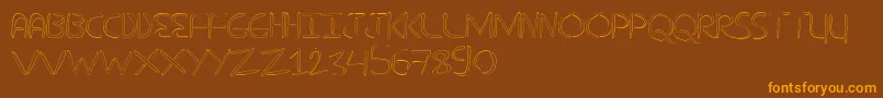 NuevostencilHollow Font – Orange Fonts on Brown Background