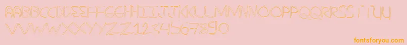 NuevostencilHollow-Schriftart – Orangefarbene Schriften auf rosa Hintergrund