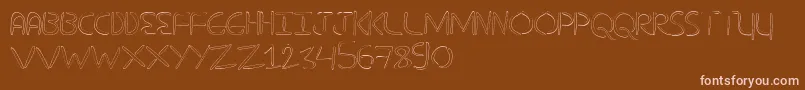 NuevostencilHollow Font – Pink Fonts on Brown Background