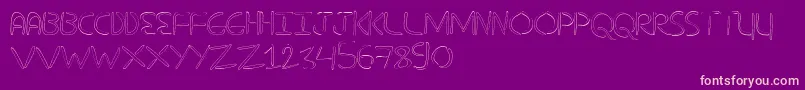 NuevostencilHollow Font – Pink Fonts on Purple Background