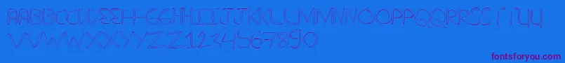 NuevostencilHollow Font – Purple Fonts on Blue Background