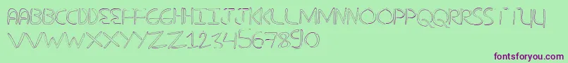 NuevostencilHollow-Schriftart – Violette Schriften auf grünem Hintergrund