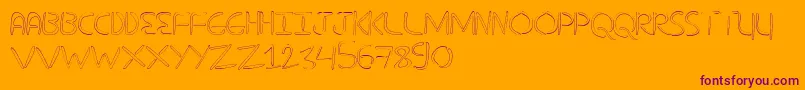 NuevostencilHollow Font – Purple Fonts on Orange Background