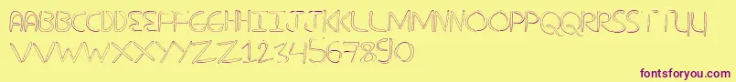 NuevostencilHollow Font – Purple Fonts on Yellow Background