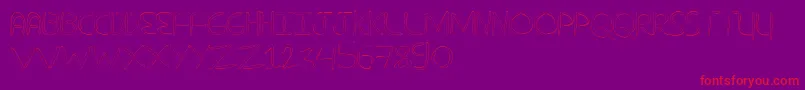 NuevostencilHollow Font – Red Fonts on Purple Background