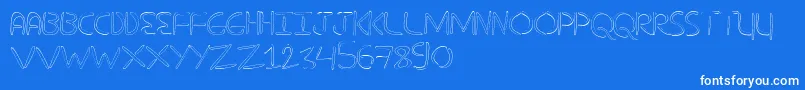 NuevostencilHollow Font – White Fonts on Blue Background